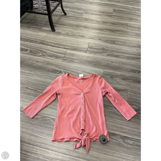 Top 3/4 Sleeve By Hollister In Pink, Size: S