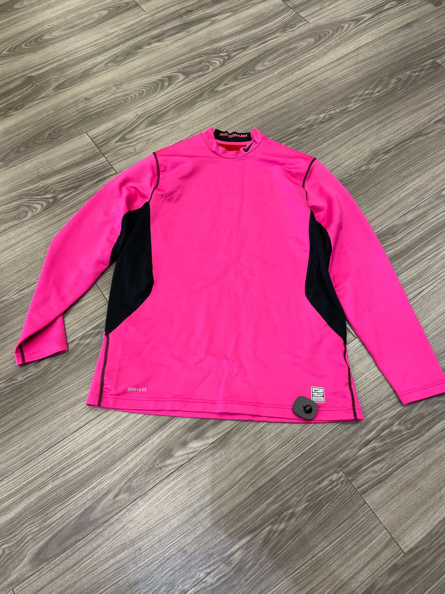 Athletic Top Long Sleeve Collar By Nike Apparel In Pink, Size: Xl