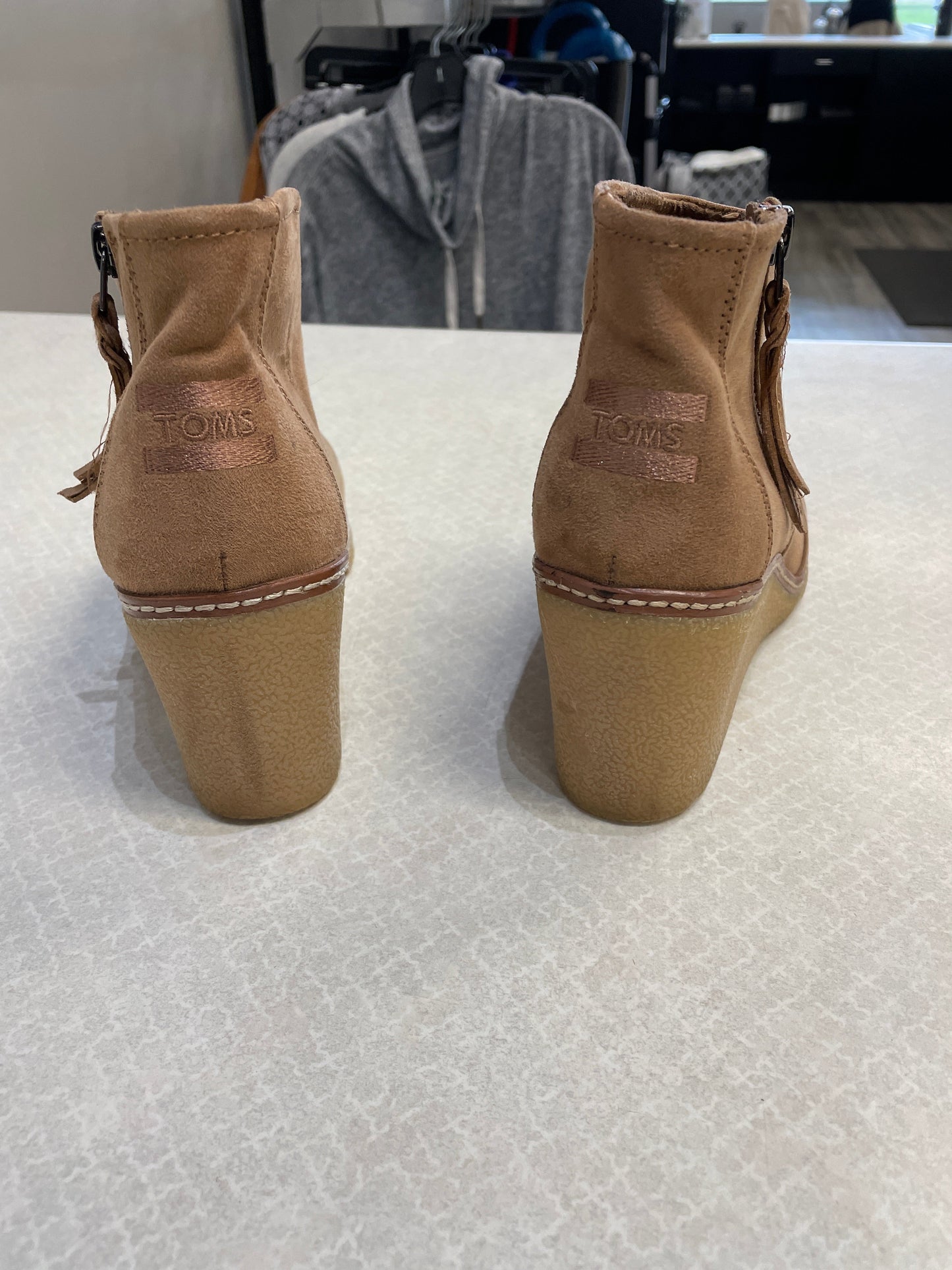 Boots Ankle Heels By Toms In Tan, Size: 7