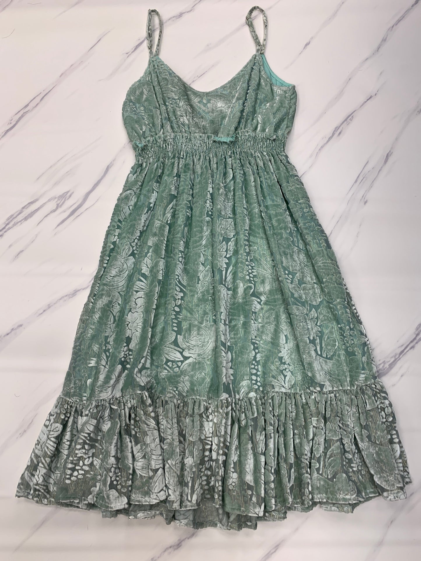 Dress Casual Midi By Anthropologie In Mint, Size: Petite   Small