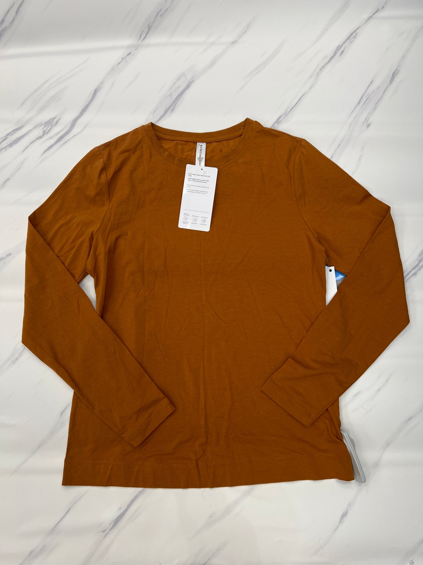 Athletic Top Long Sleeve Crewneck By Athleta In Orange, Size: S