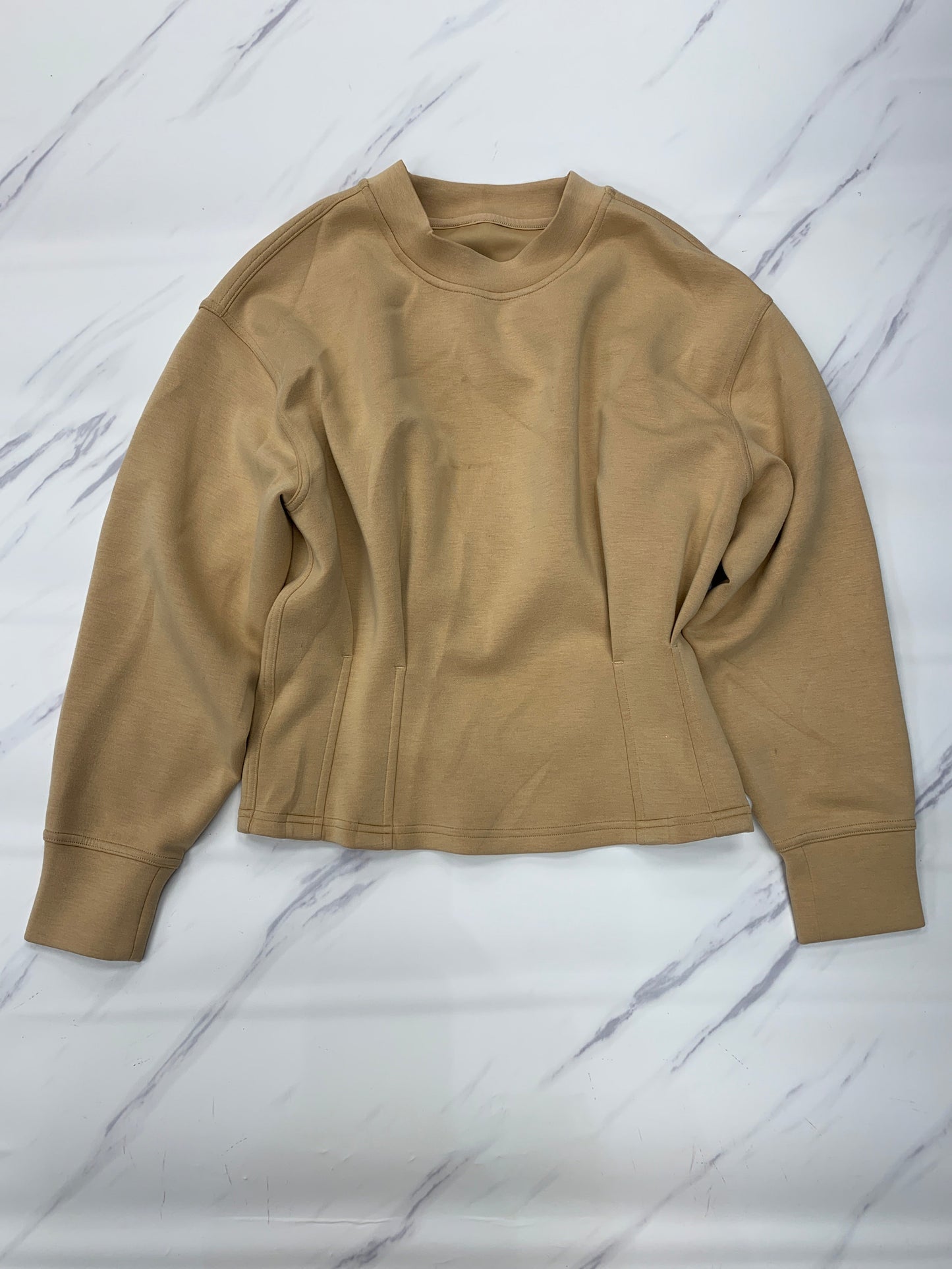 Athletic Top Long Sleeve Crewneck By Lululemon In Tan, Size: 4