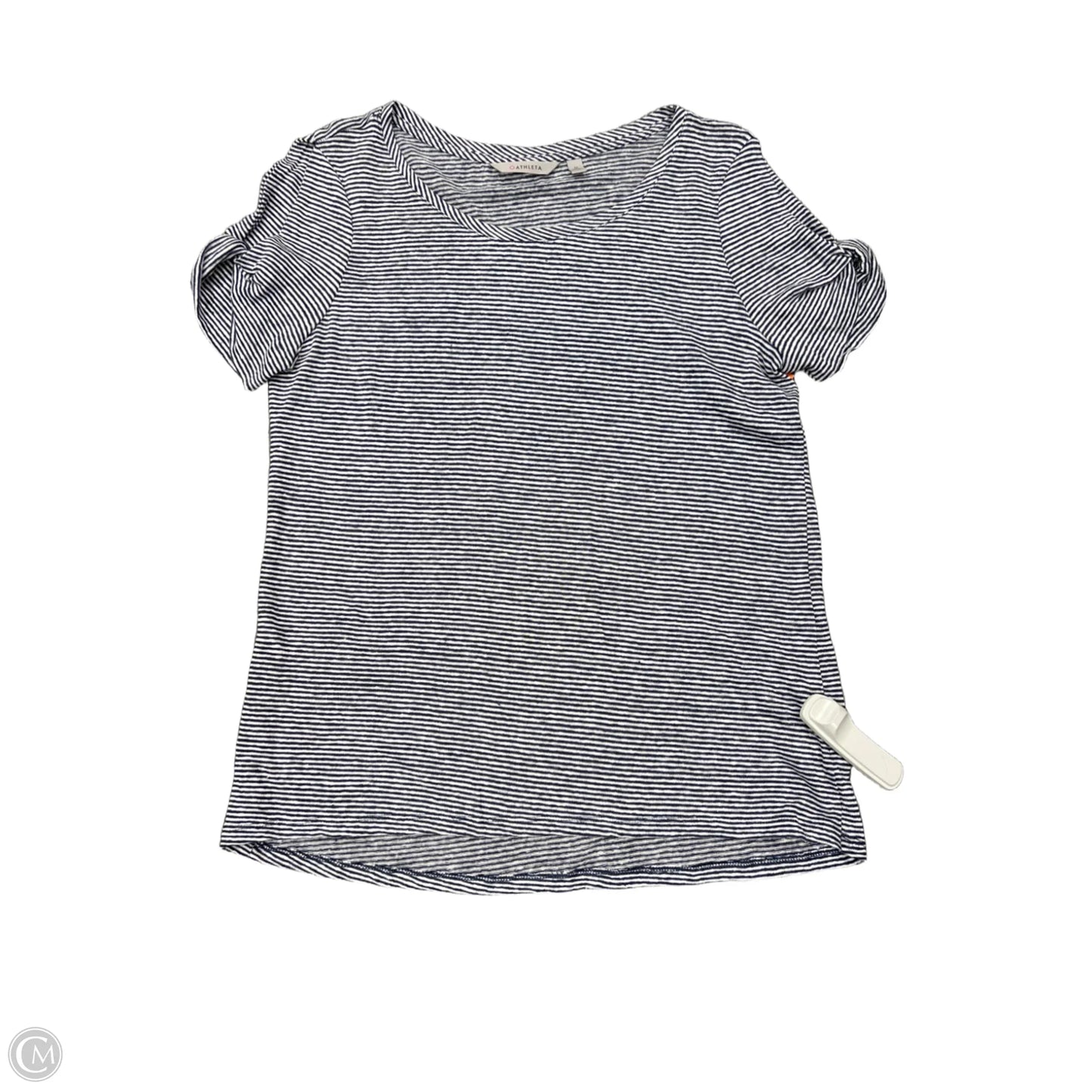 Athletic Top Short Sleeve By Athleta In Striped Pattern, Size: M