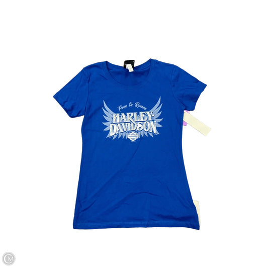 Top Short Sleeve By Harley Davidson In Blue, Size: M