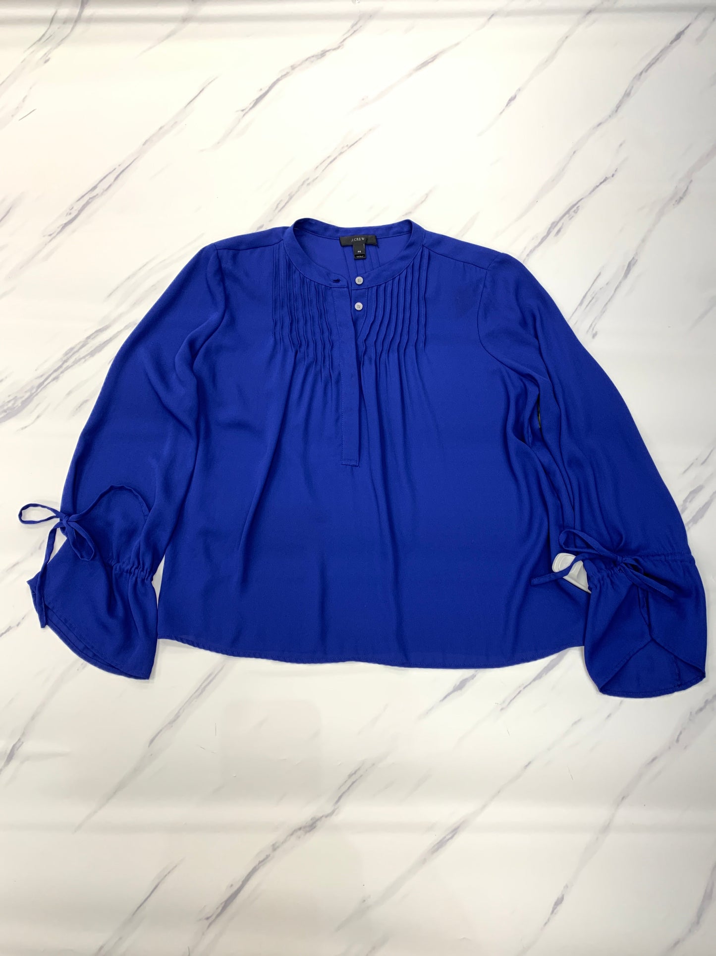 Top Long Sleeve By J Crew In Blue, Size: Petite   Small