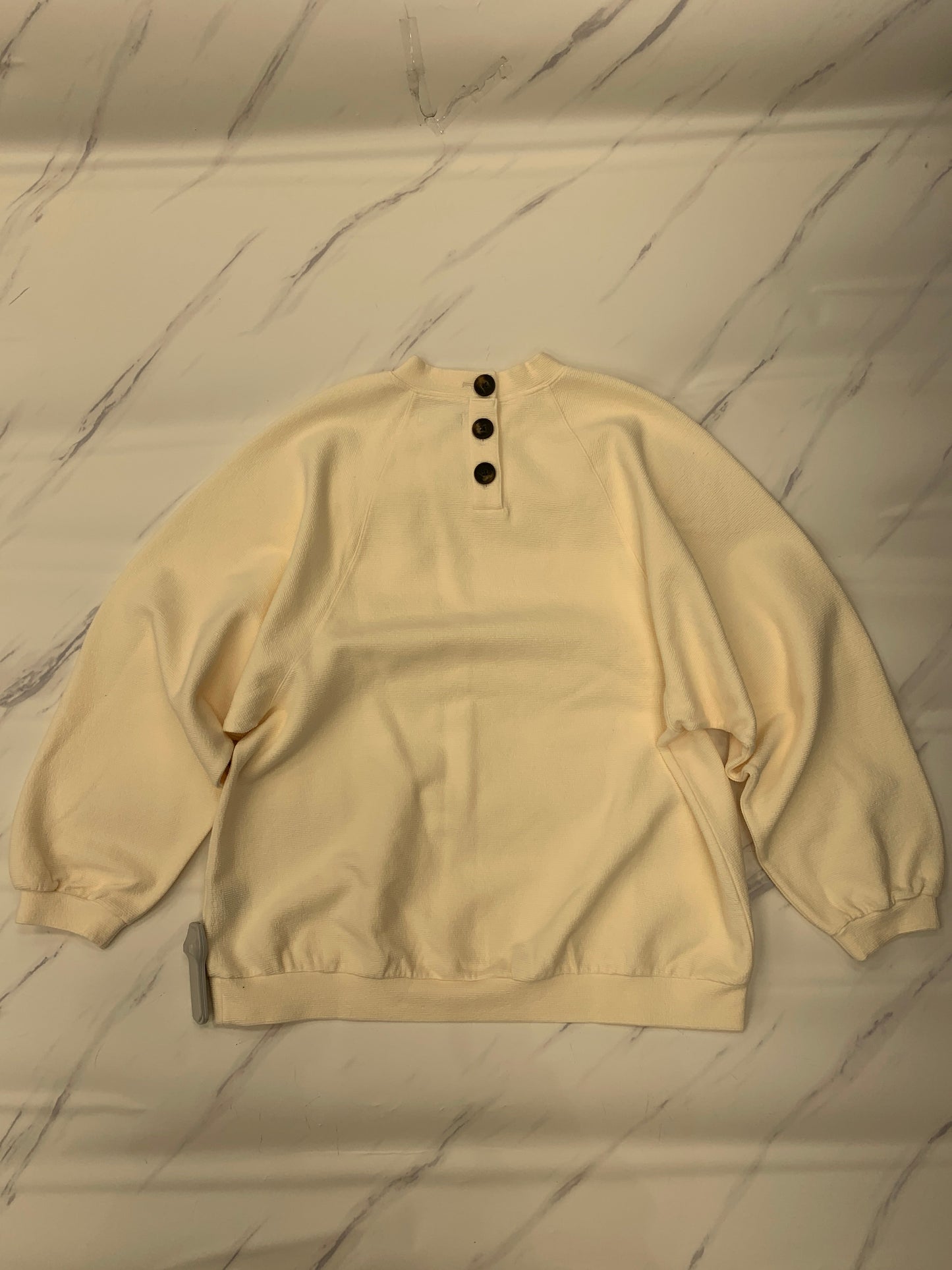 Top Long Sleeve By Madewell In Cream, Size: L