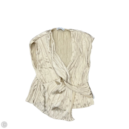 Top Sleeveless By Zara In Gold, Size: Xl