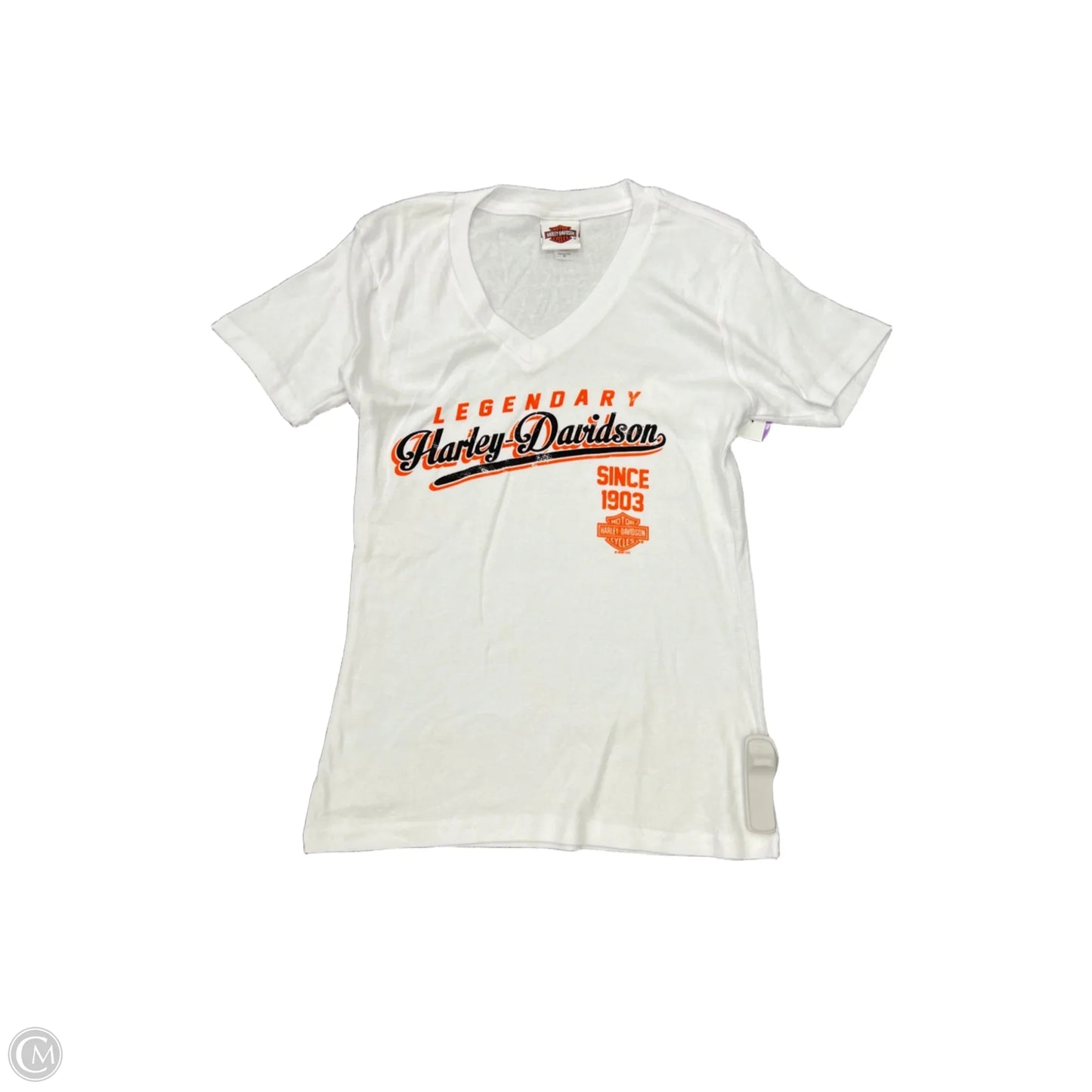 Top Short Sleeve By Harley Davidson In White, Size: M