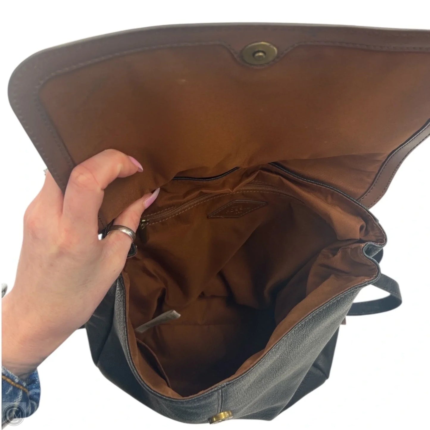 Backpack Leather By Fossil, Size: Medium