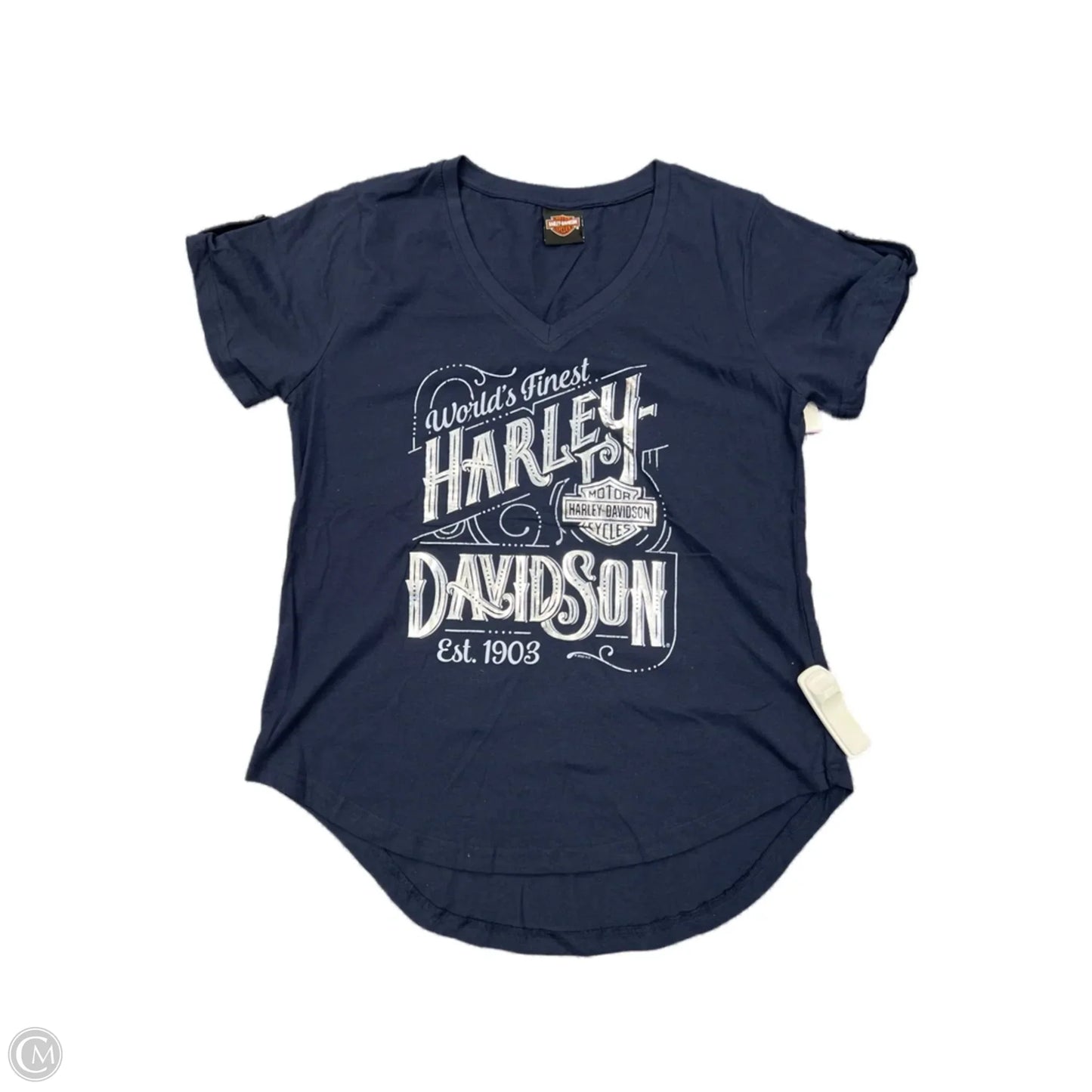 Top Short Sleeve By Harley Davidson In Blue, Size: M