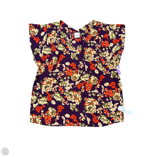 Top Short Sleeve By Cabi In Floral Print, Size: S