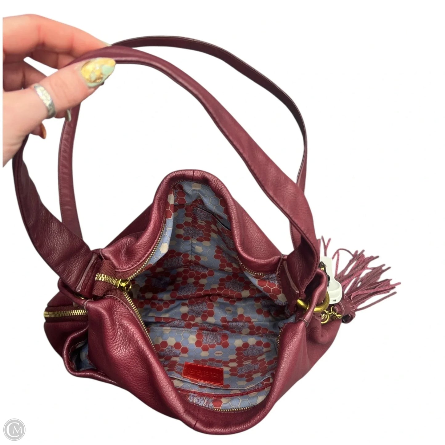 Handbag Leather By Hobo Intl, Size: Medium