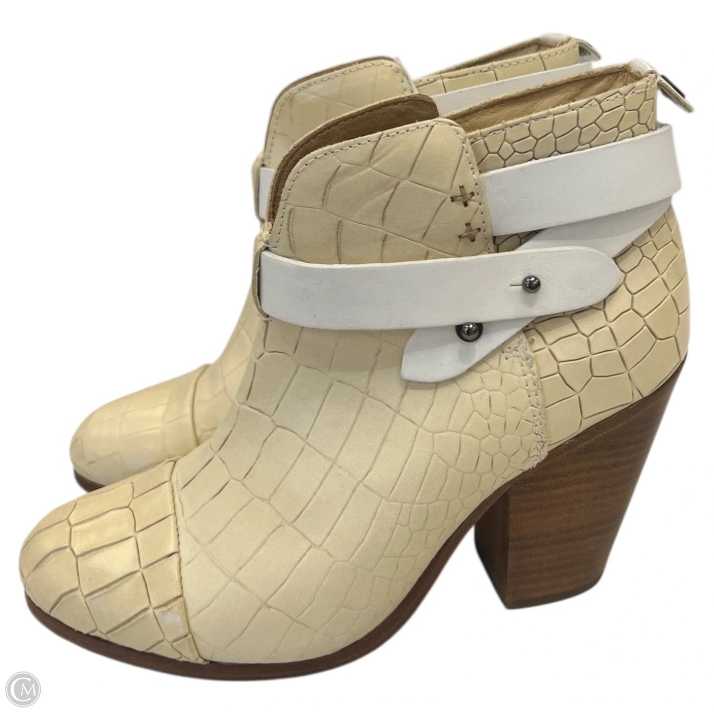 Boots Ankle Heels By Rag And Bone In Cream, Size: 6.5