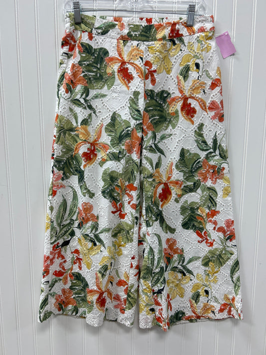 Pants Cropped By Chicos In Cream & Green, Size:2