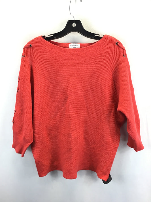 Sweater By Carmen By Carmen Marc Valvo In Orange, Size: 2x