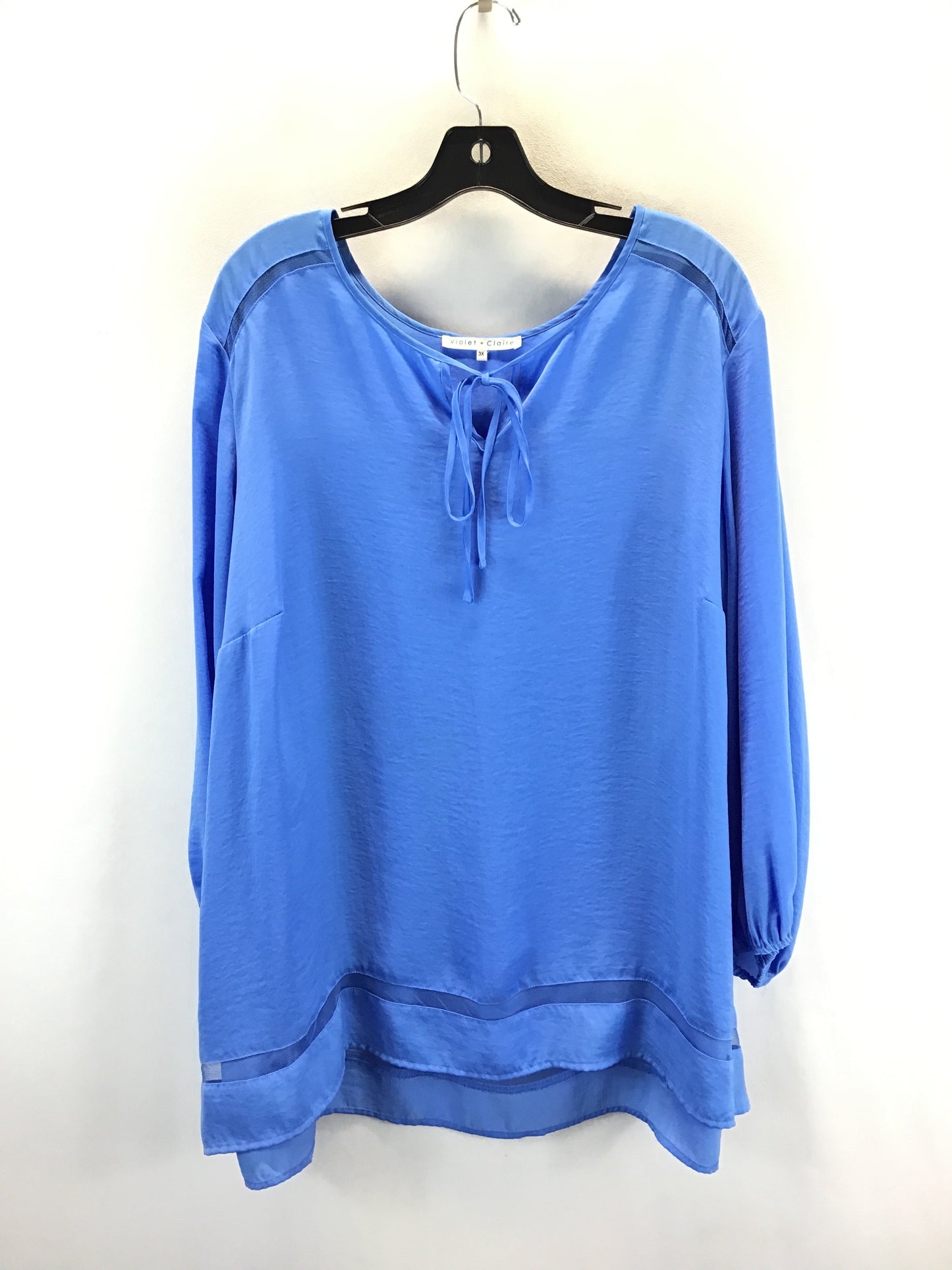 Top Long Sleeve Basic By Violet And Claire In Baby Blue, Size: 3x