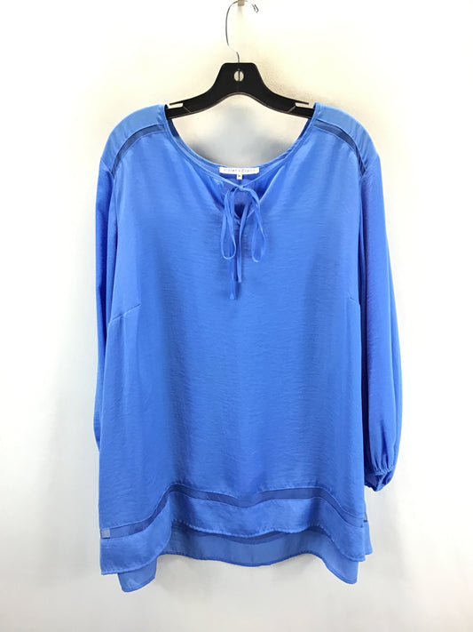 Top Long Sleeve Basic By Violet And Claire In Baby Blue, Size: 3x