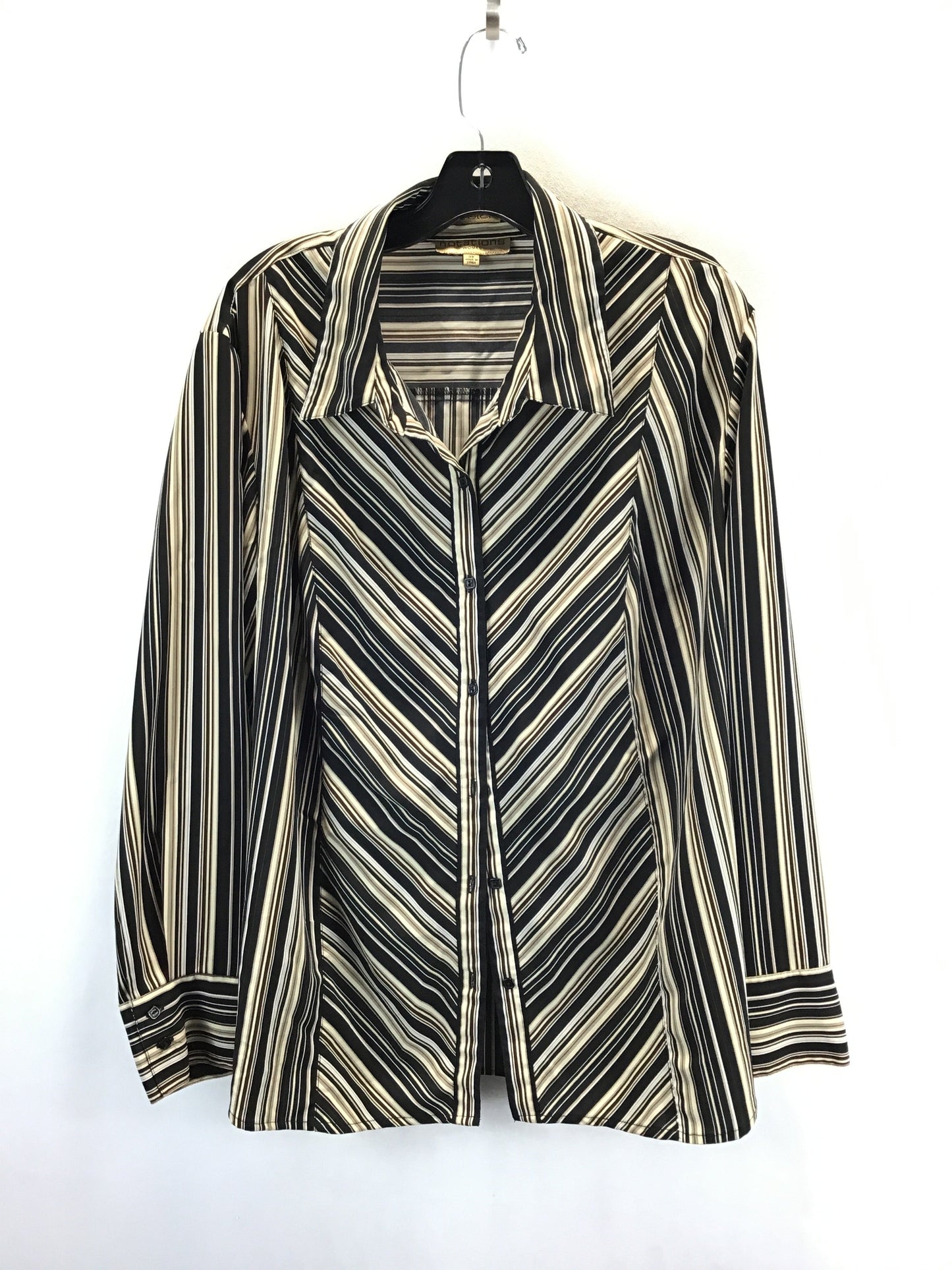 Top Long Sleeve By Notations In Striped Pattern, Size: 3x