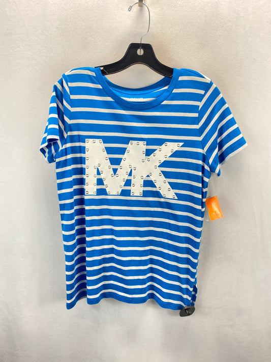 Top Short Sleeve Designer By Michael By Michael Kors In Striped Pattern, Size: S