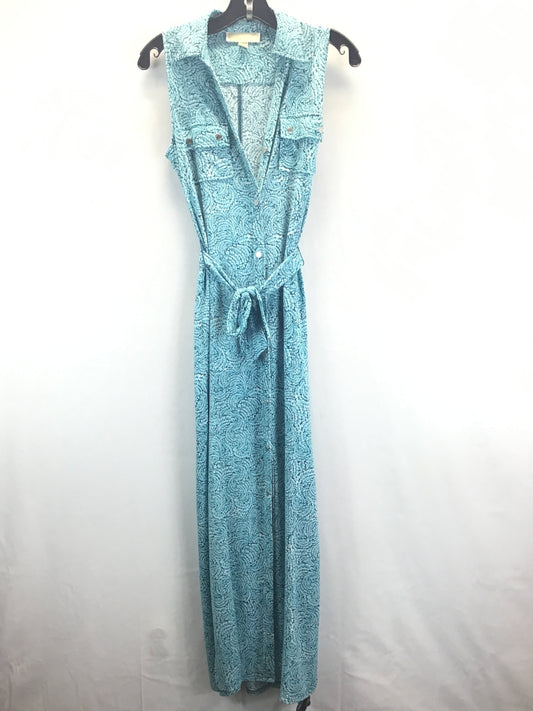 Blue & White Dress Casual Maxi Michael By Michael Kors, Size S