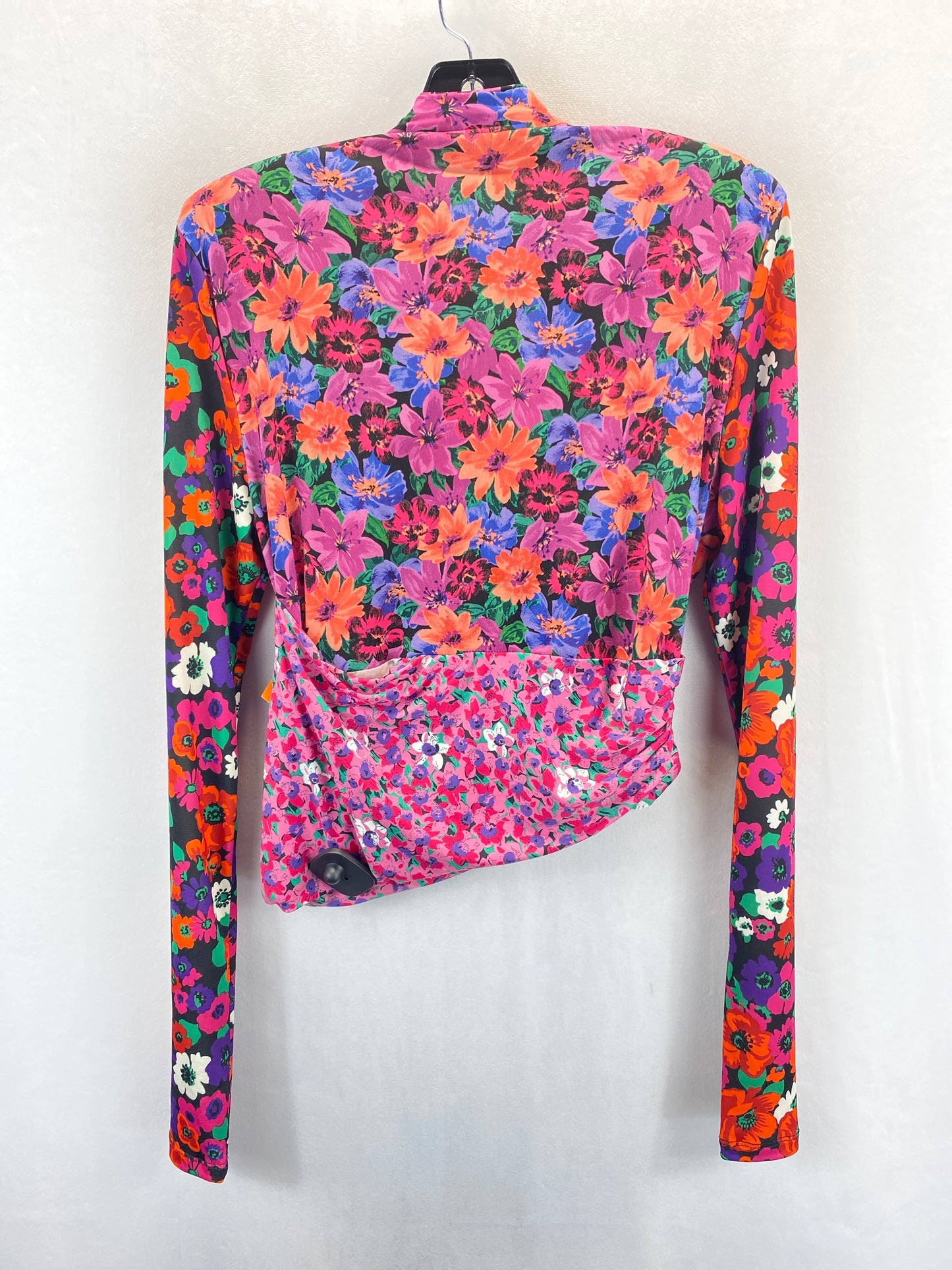 Floral Print Blouse Long Sleeve Zara, Size L
