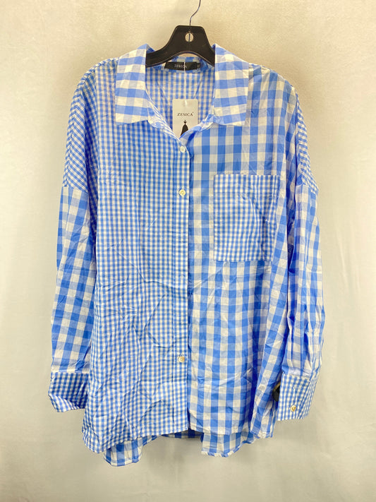 Blue & White Top Long Sleeve Clothes Mentor, Size Xl