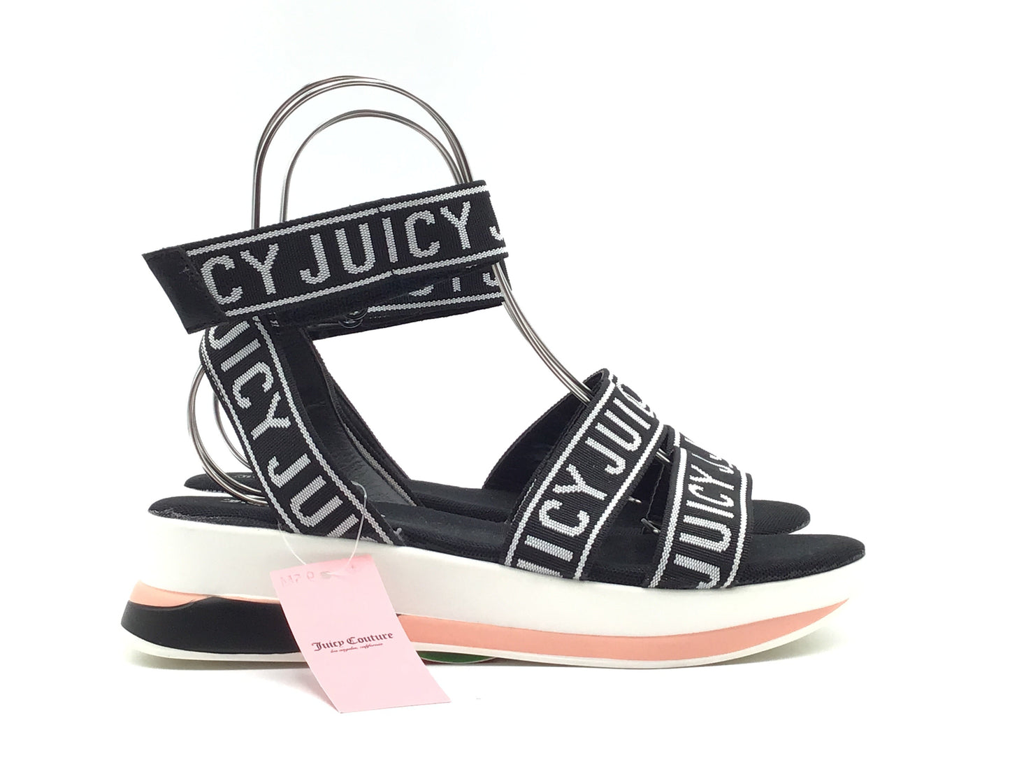 Sandals Flats By Juicy Couture In Black & White, Size: 9.5