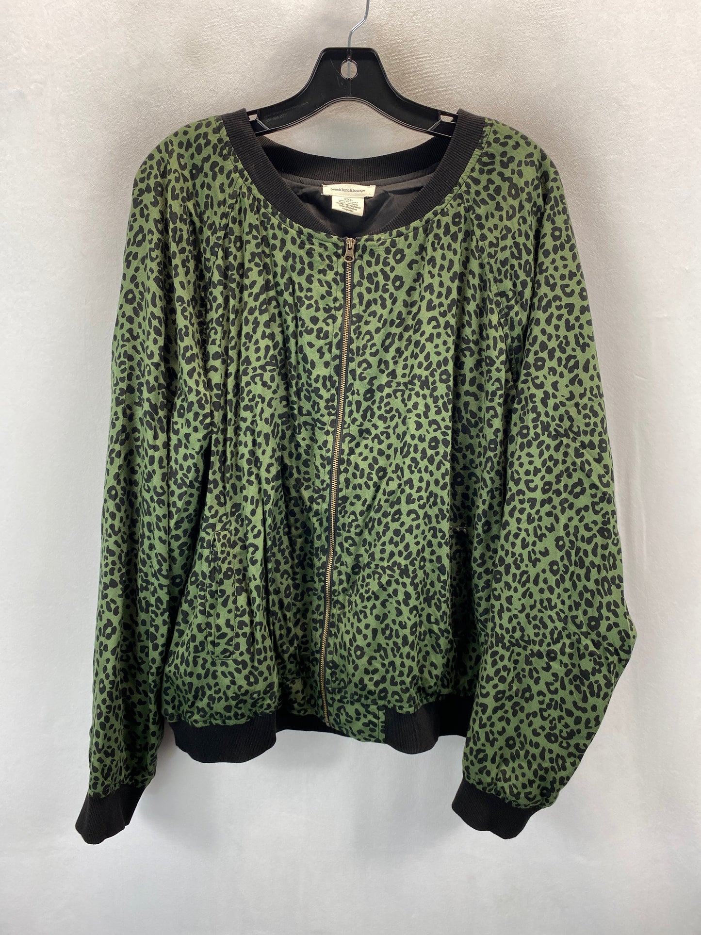 Jacket Other By Beachlunchlounge In Black & Green, Size: Xxl