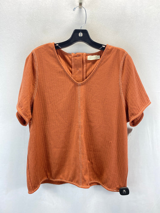 Top Short Sleeve By Roolee In Orange, Size: L