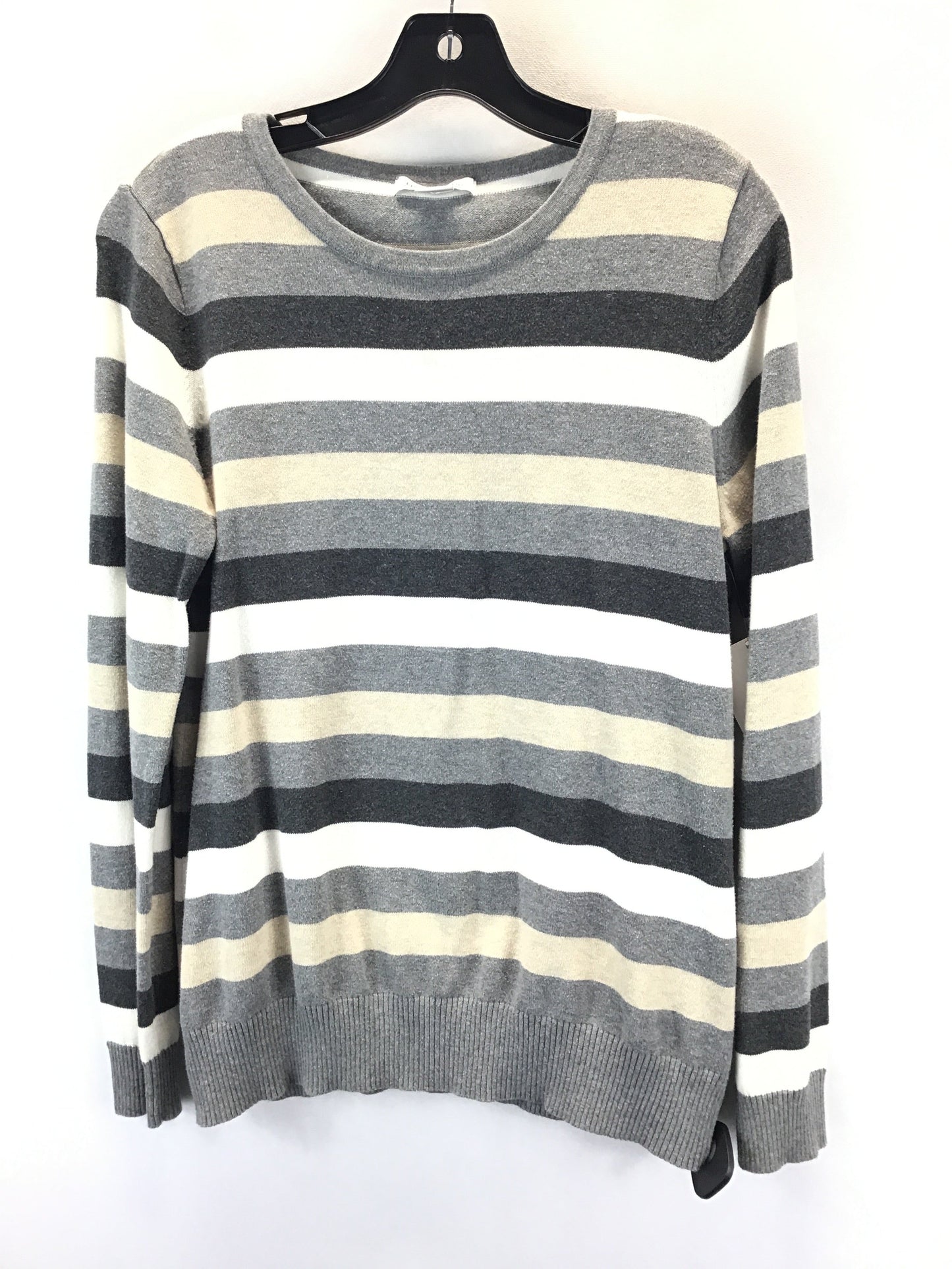 Sweater By Liz Claiborne In Grey & White, Size: Xl