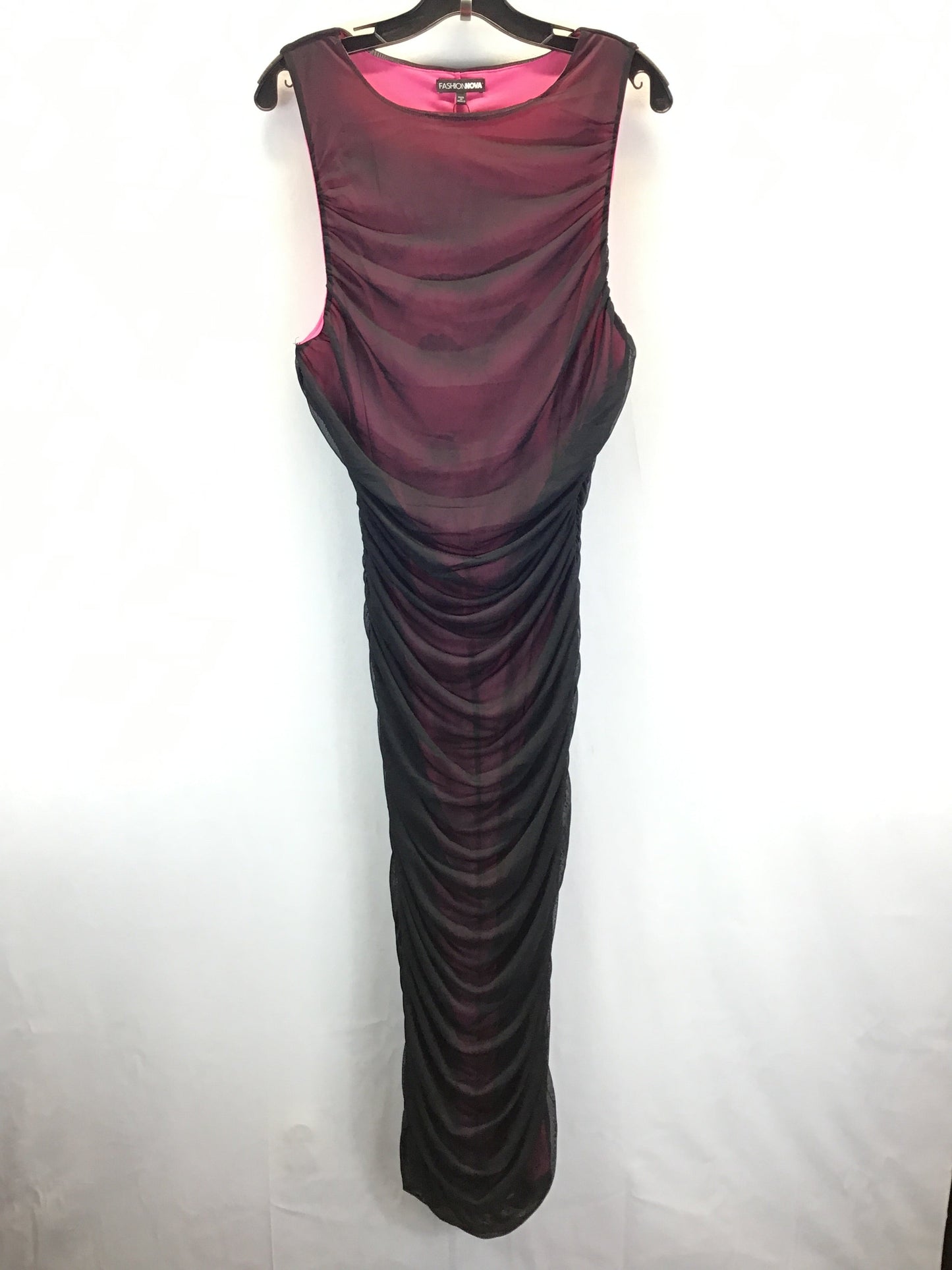 Black & Pink Dress Casual Midi Fashion Nova, Size 1x