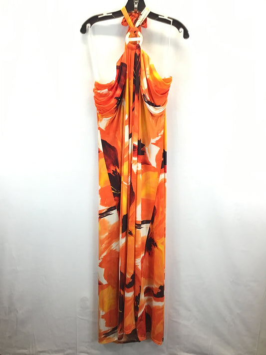 Orange & Yellow Dress Casual Maxi Ashley Stewart, Size 2x
