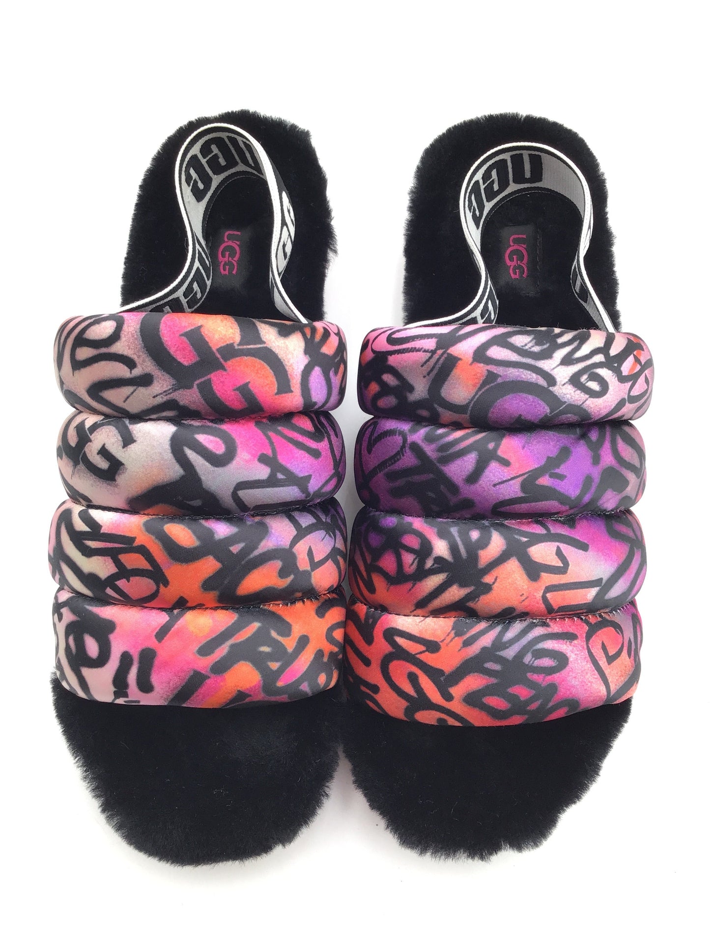 Shoes Designer By Ugg In Black & Pink, Size: 9