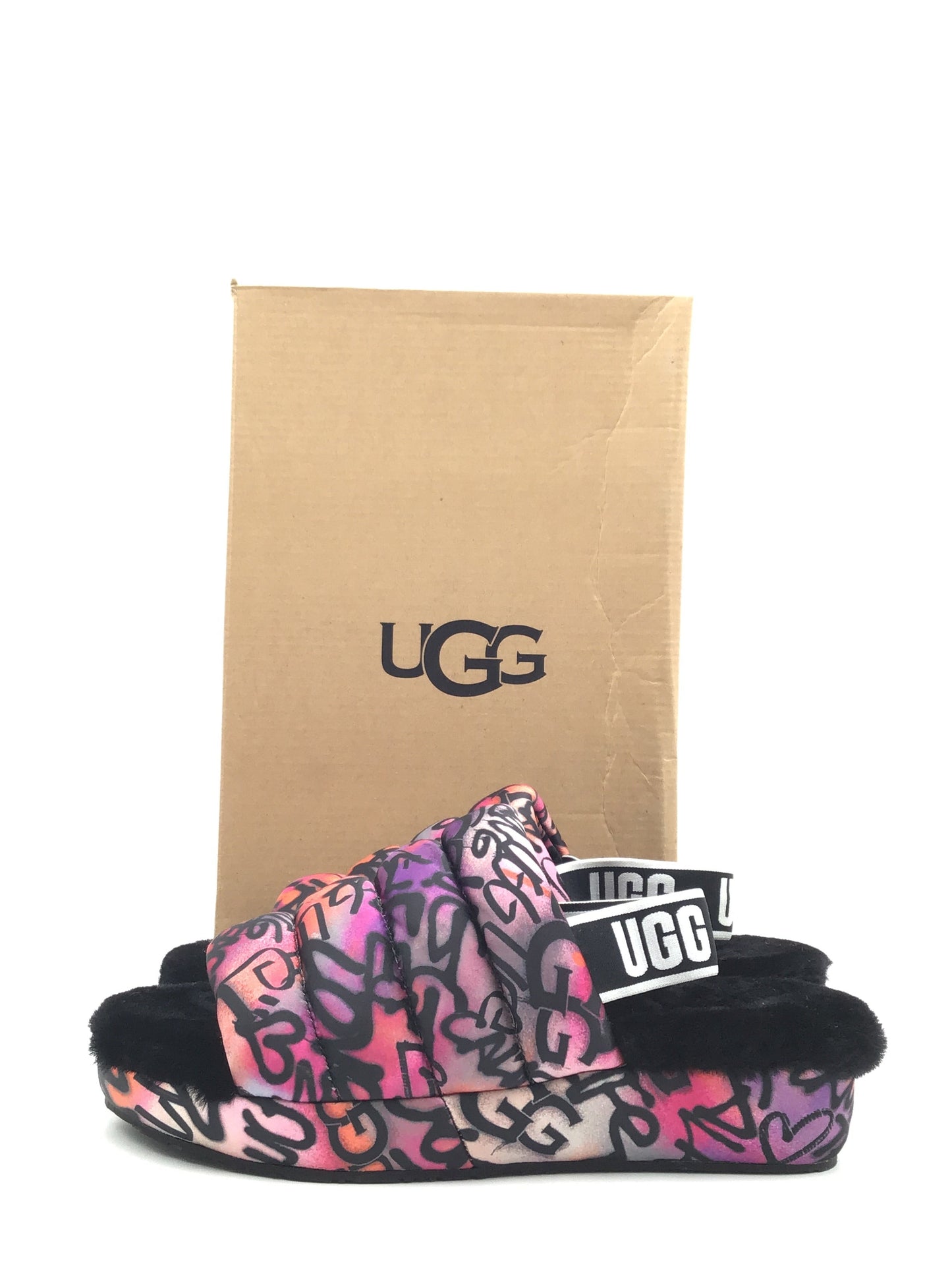 Shoes Designer By Ugg In Black & Pink, Size: 9