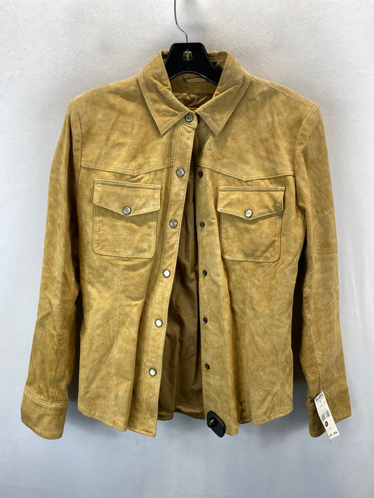 Jacket Leather By Wilsons Leather In Tan, Size: M