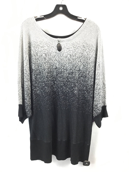 Sweater By Notations In Black & Silver, Size: 3x