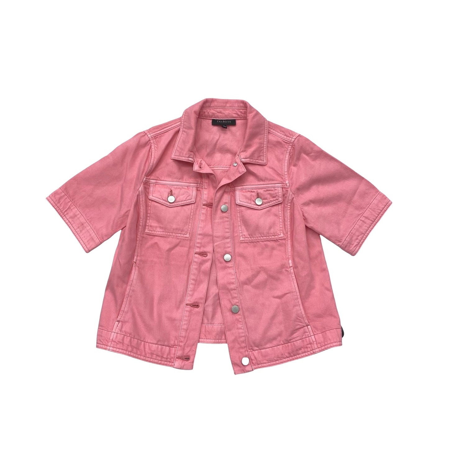 Jacket Denim By Talbots In Pink Denim, Size:S