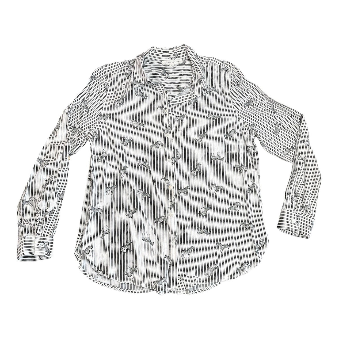 Top Long Sleeve By Jane And Delancey In Black & White, Size: M