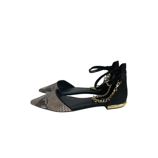 SHOES FLATS by ZARA BASIC In SNAKESKIN PRINT, Size: 6.5