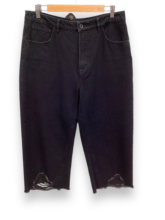 Jeans Straight By Clothes Mentor In Black Denim, Size: 12