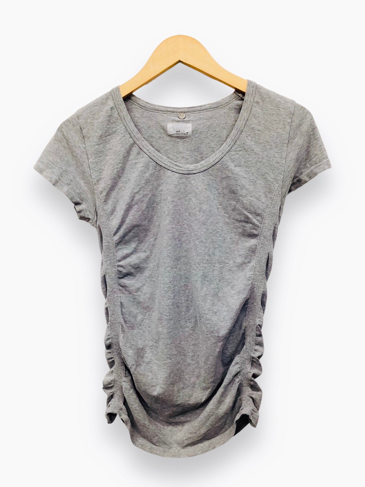 Grey Athletic Top Short Sleeve Athleta, Size M