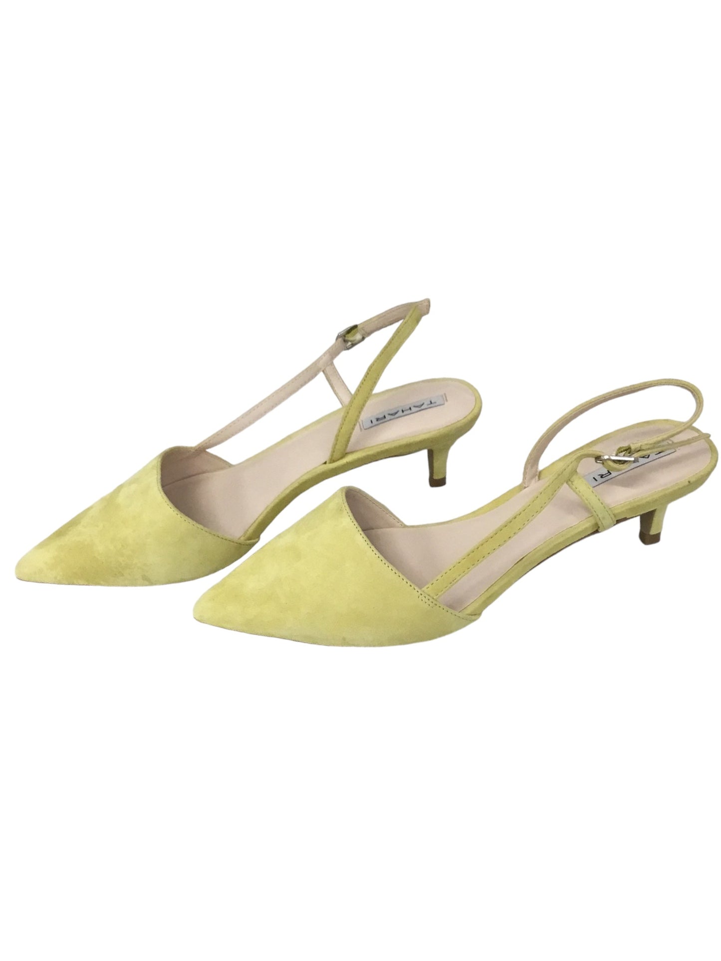 Yellow Shoes Heels Kitten Tahari By Arthur Levine, Size 7.5