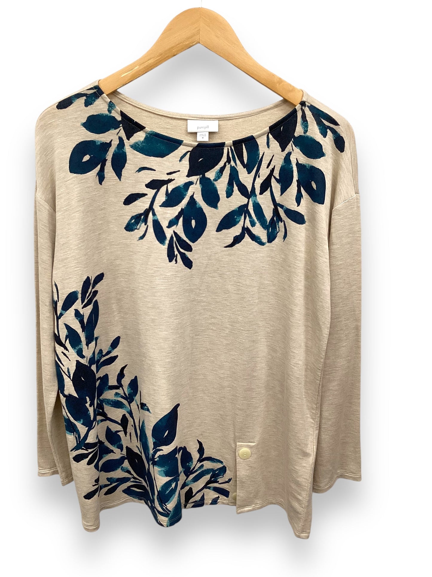 Top Long Sleeve By Pure Jill In Tan, Size: M