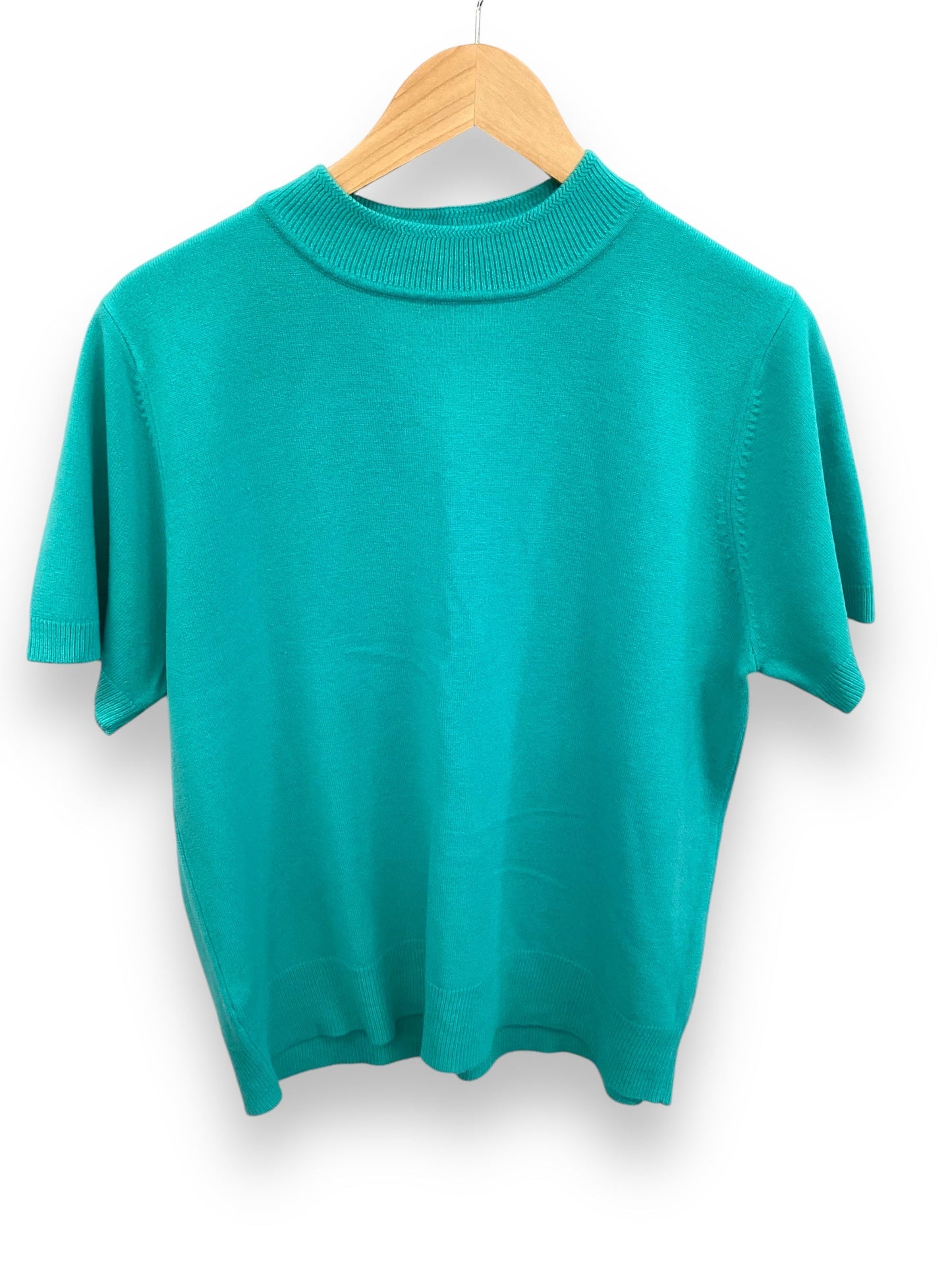 Sweater Short Sleeve By Sag Harbor In Teal, Size: Xl