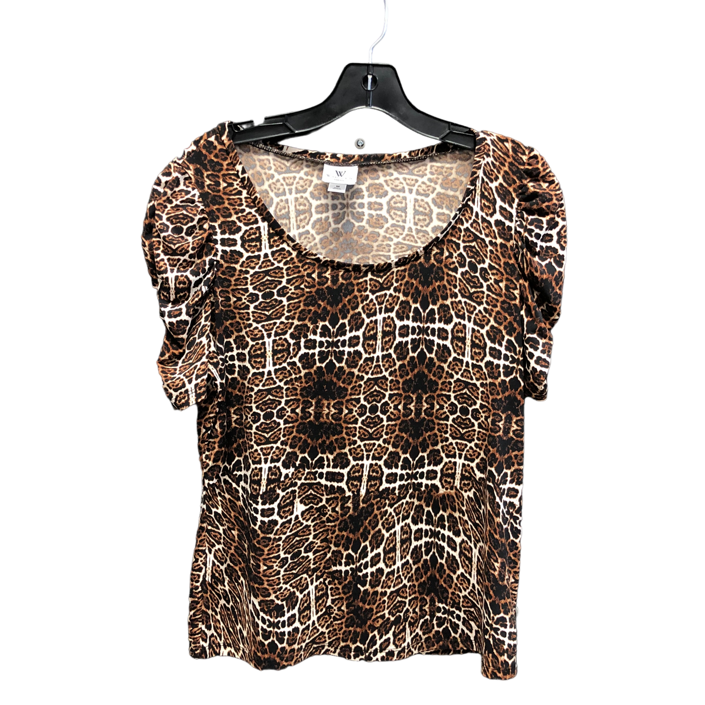 Animal Print Top Short Sleeve Worthington, Size M