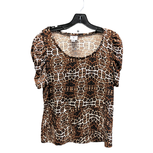 Animal Print Top Short Sleeve Worthington, Size M