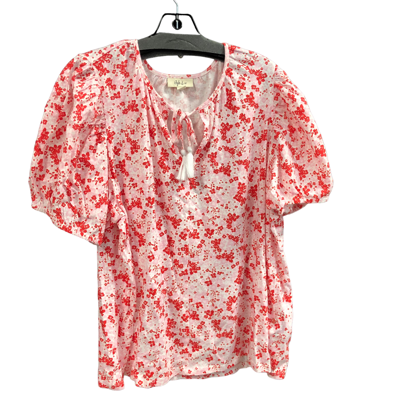 Red & White Top Short Sleeve Style And Co Collection Women, Size 3x