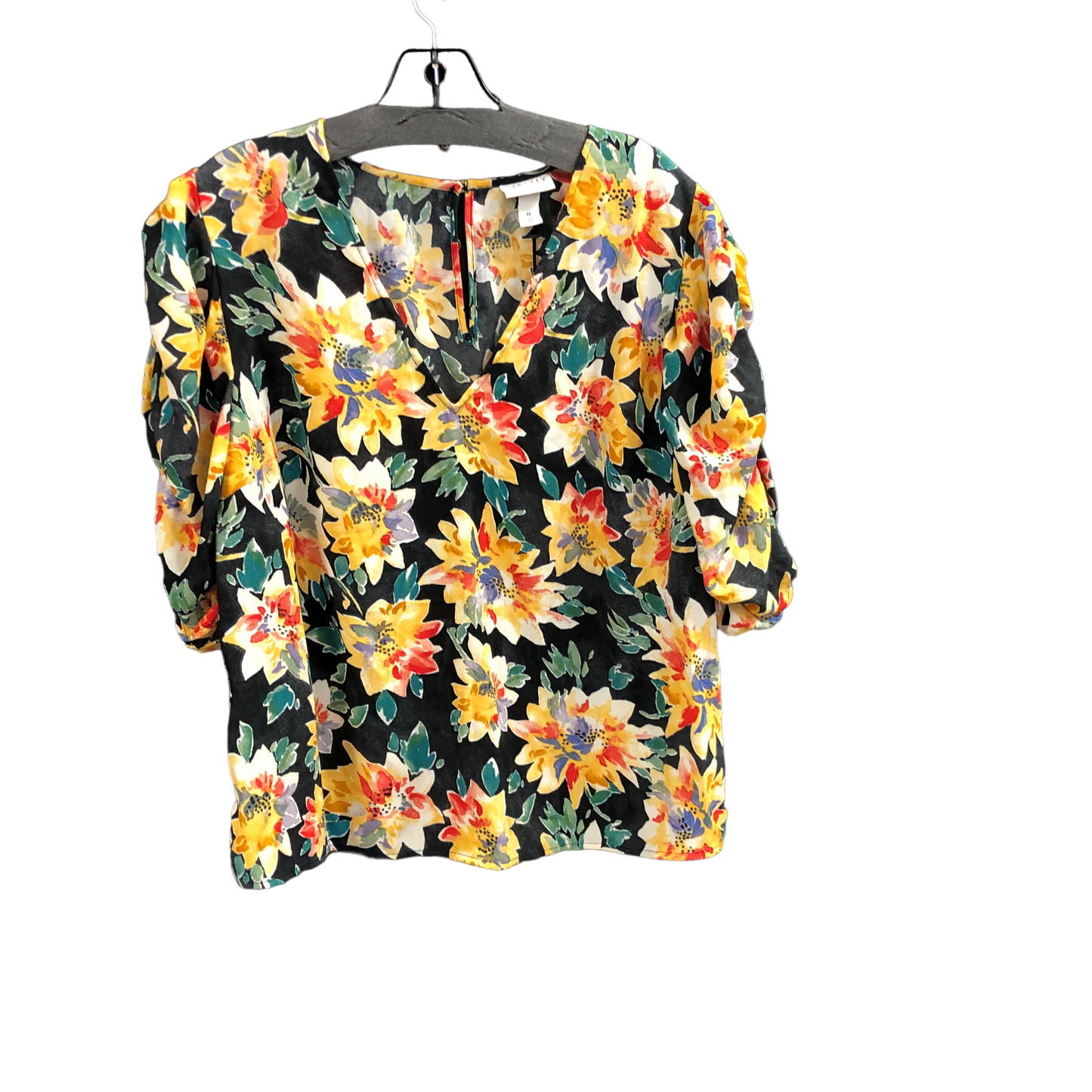 Floral Print Top Short Sleeve Ava & Viv, Size 1x