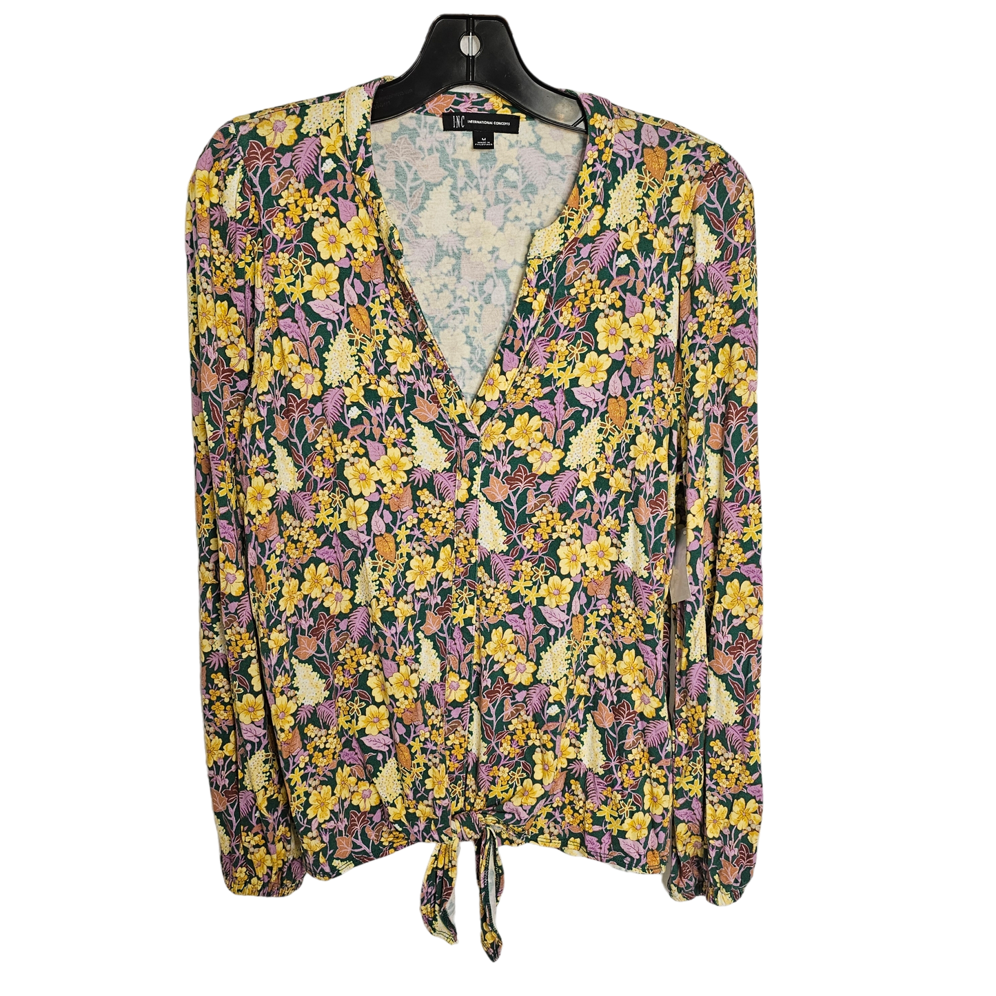 Floral Print Top Long Sleeve Inc, Size M