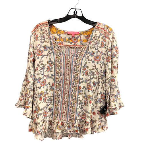 Floral Print Top Short Sleeve ROSE & THYME, Size L